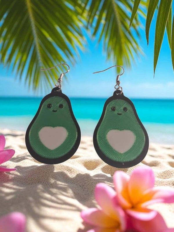 3D Printed Avocado Earrings