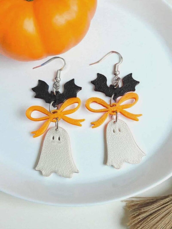 3D Printed Bat, Bow, Ghost Earrings