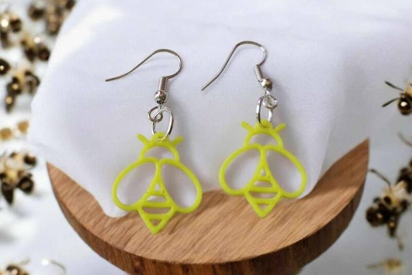 3D Printed Kids Buzzy Bee Earrings