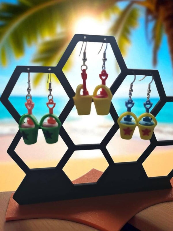 3D Printed Bucket and Spade Earrings