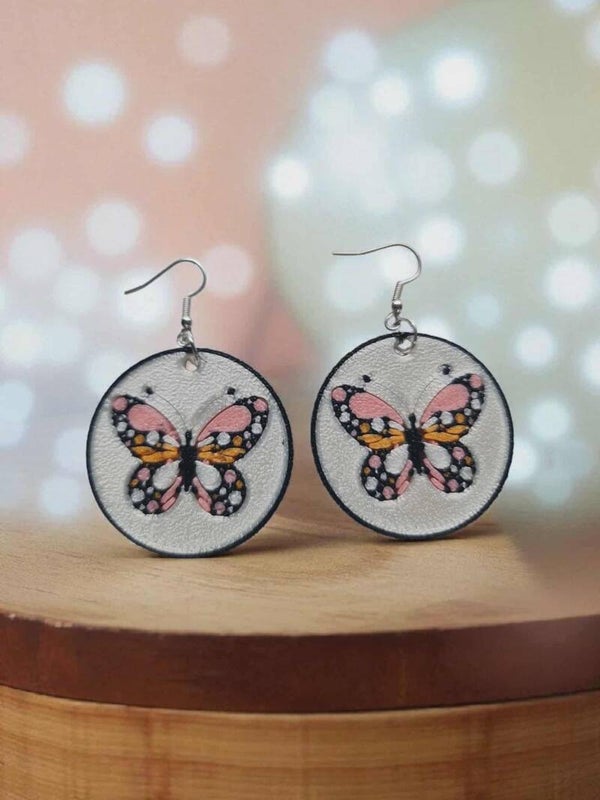 3D Printed Circle Butterfly Earrings