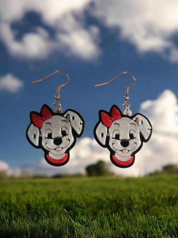 3D Printed Kids Dalmatian Earrings