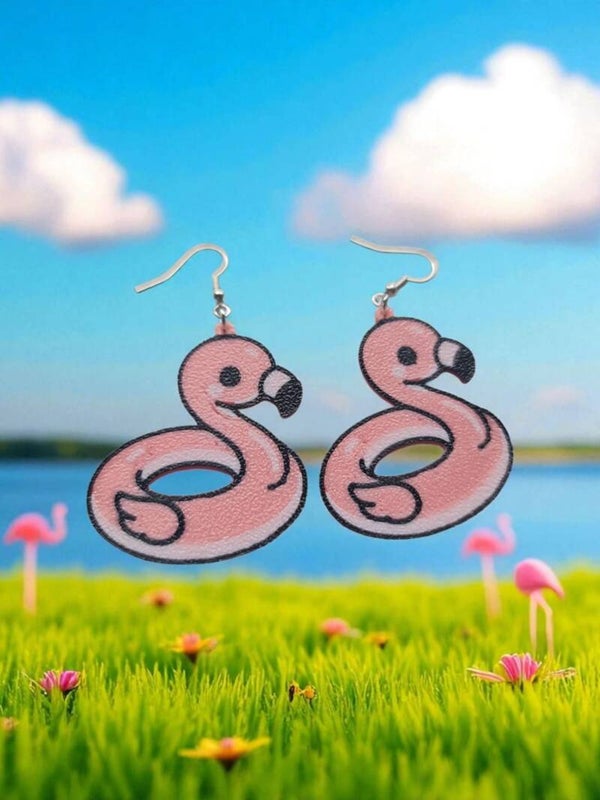 3D Printed Flamingo Ring Earrings