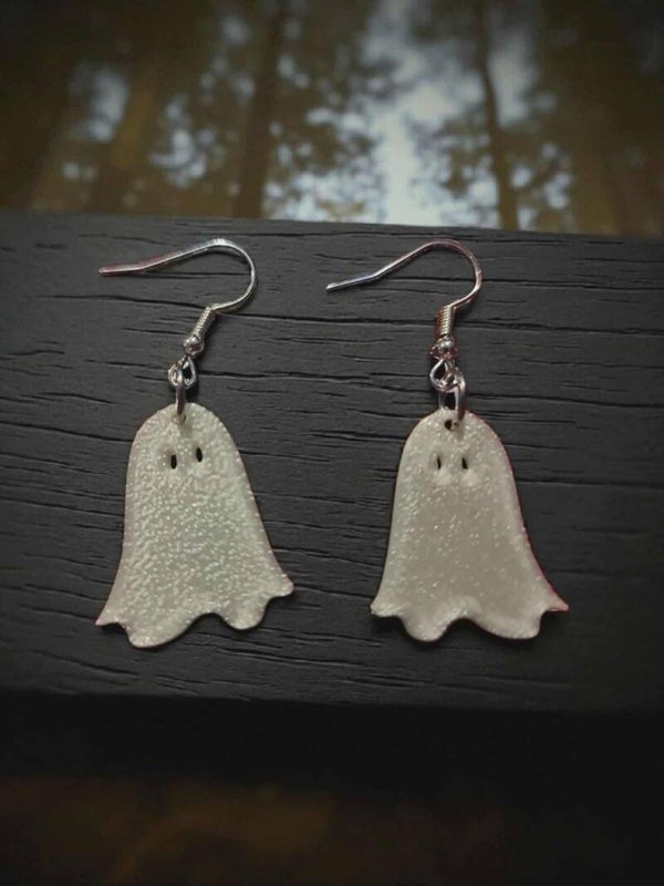3D Printed Ghost Earrings