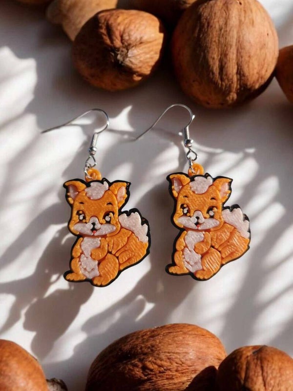 3D Printed Kids Squirell Earrings
