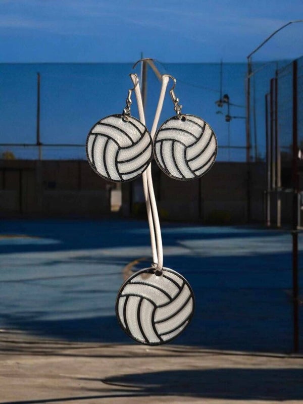 3D Printed Volleyball Earring and Necklace Set