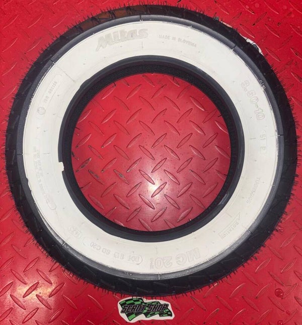 3.50 x 10 Mitas Mc 20 White Wall Tyre