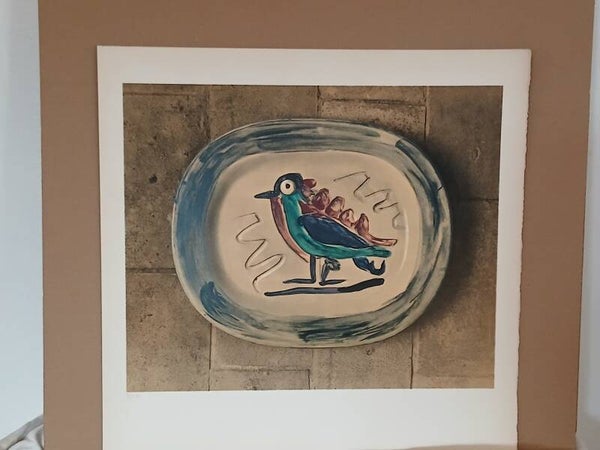 Pablo PICASSO LITHOGRAPHIE 86/100 Céramique 1967 Madoura l'oiseau coloré