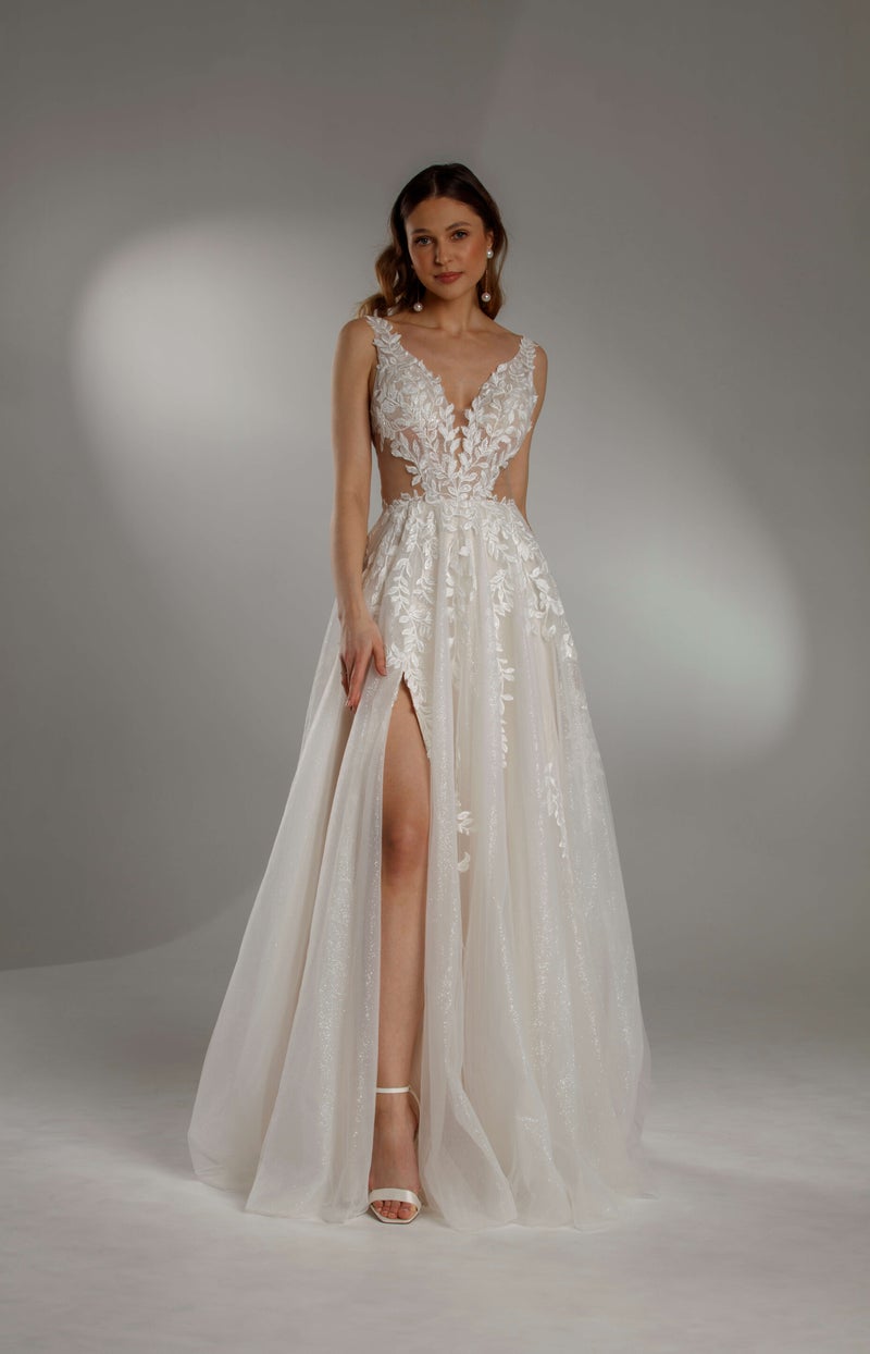 robe de mariée sexy  tulle florale .Instant de Luxe Liège