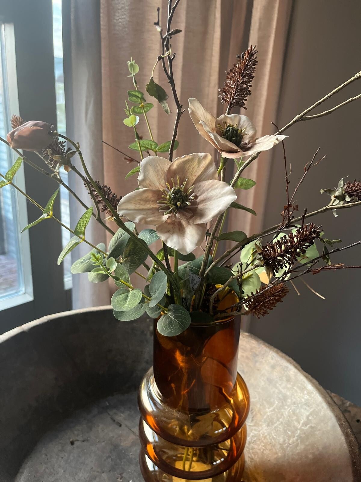 Kunstboeket helleborus (excl vaas)