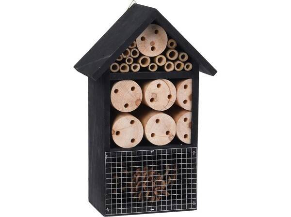 Insectenhotel zwart 25 cm