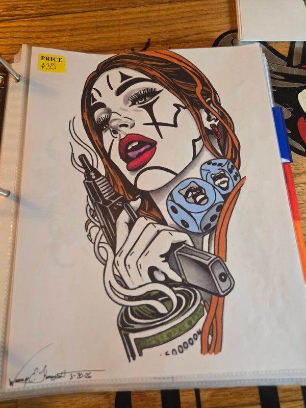 Latina Joker Tattoo Design