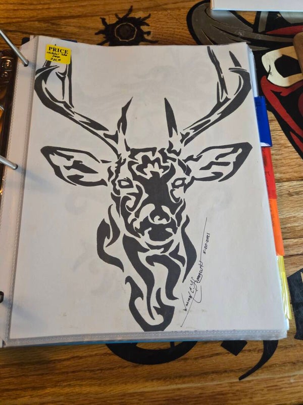 White tail Deer Tattoo Design
