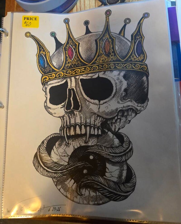 Vampire King Skull Tattoo Design