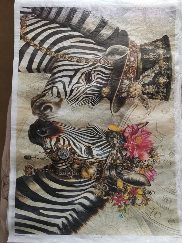 SECONDS - Zebra Love A2 40gsm Fibreless Rice Paper (S13)