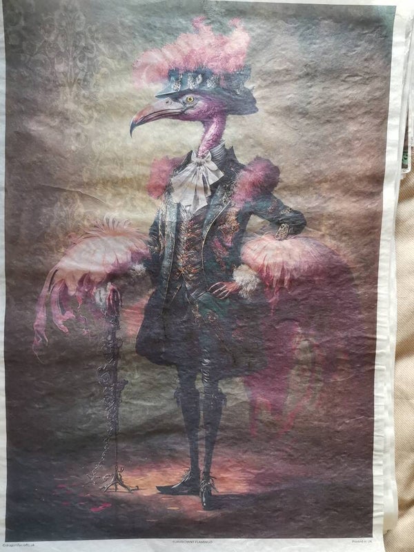 SECONDS - Mr Flamingo A2 30gsm Fibre Rice Paper (S25)