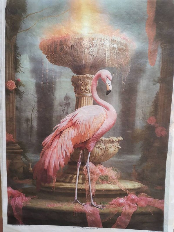 SECONDS - Flamingo 4 A2 30gsm Fibre Rice Paper (S34)