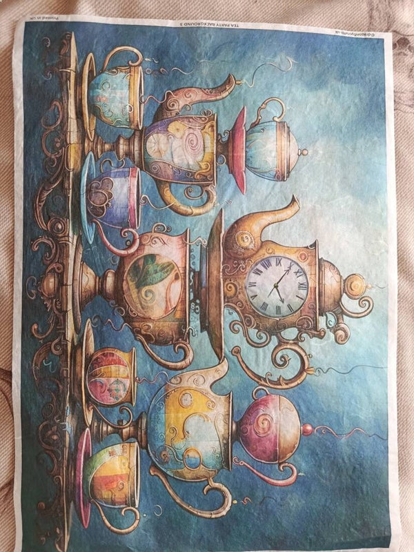 SECONDS - Tea Party Back A3 30gsm Fibre Rice Paper (C10)