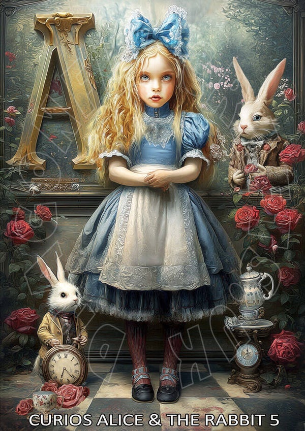 Curios Alice And The Rabbit 5 Rice Paper