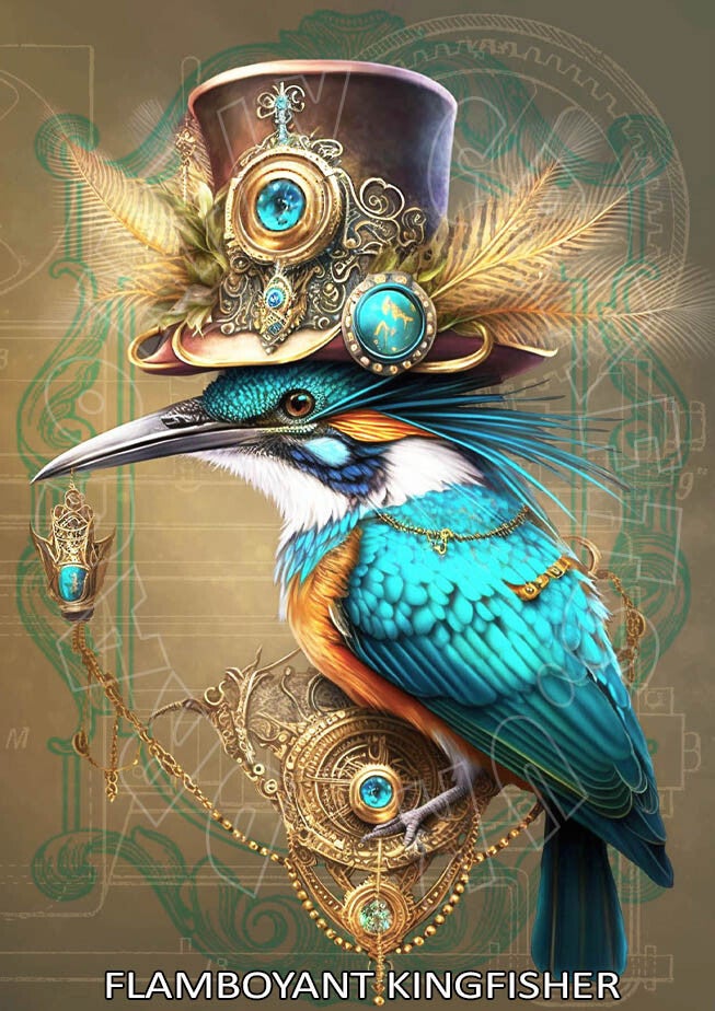 Flamboyant Kingfisher Rice Paper