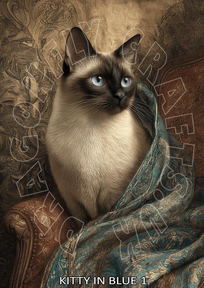 Kitty in Blue 1 Rice Paper