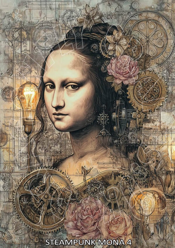 Steampunk Mona 4 Rice Paper