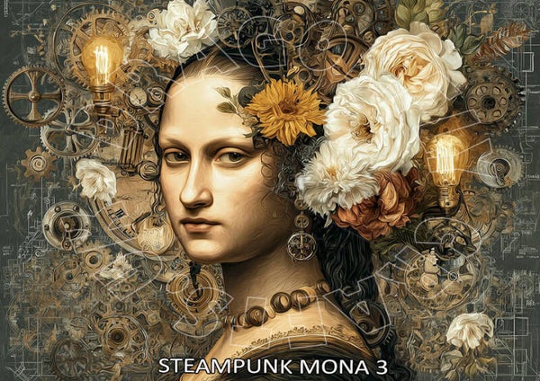 Steampunk Mona 3 Rice Paper