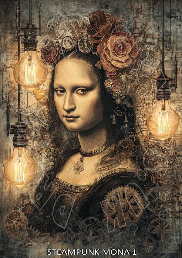 Steampunk Mona 1 Rice Paper