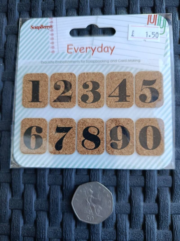 Numbers Cork craft stickers embellishments