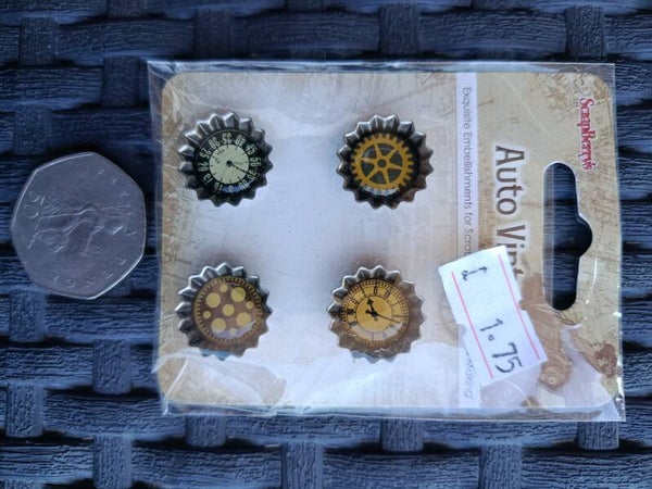 Auto Epoxy metal embellishments set