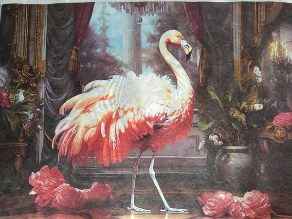 SECONDS - flamingo 3 A2 30gsm Fibre Rice Paper (S4)