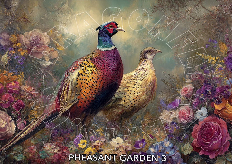The Pheasant garden 3 Rice Paper