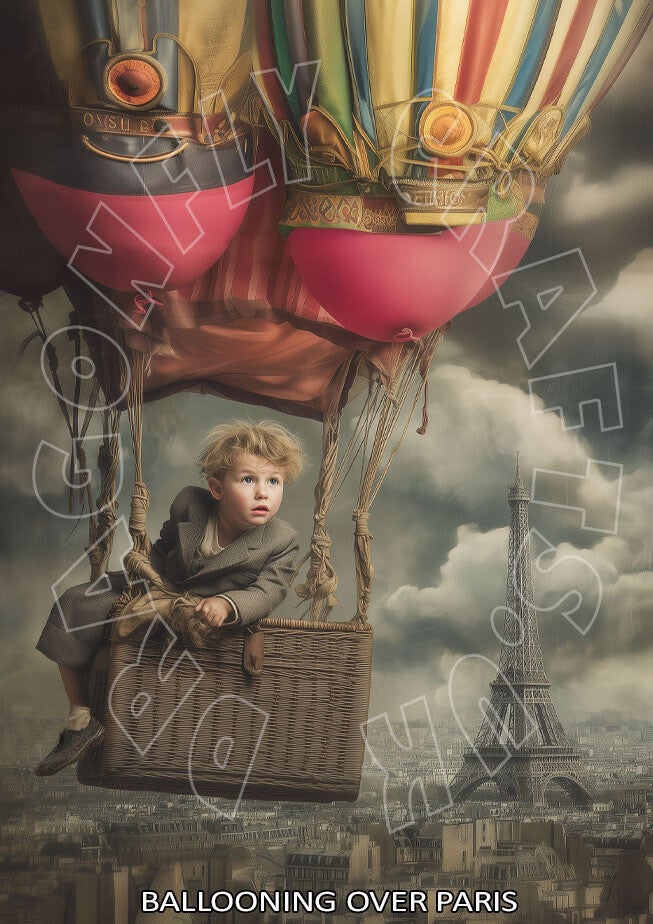 Ballooning over Paris 1 Rice Paper