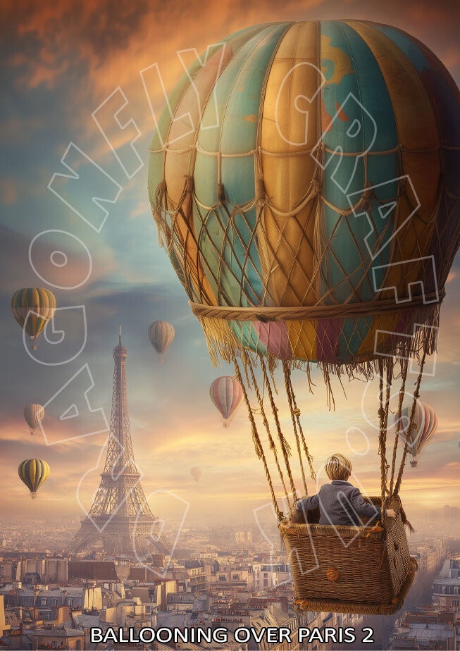 Ballooning over Paris 2 Rice Paper