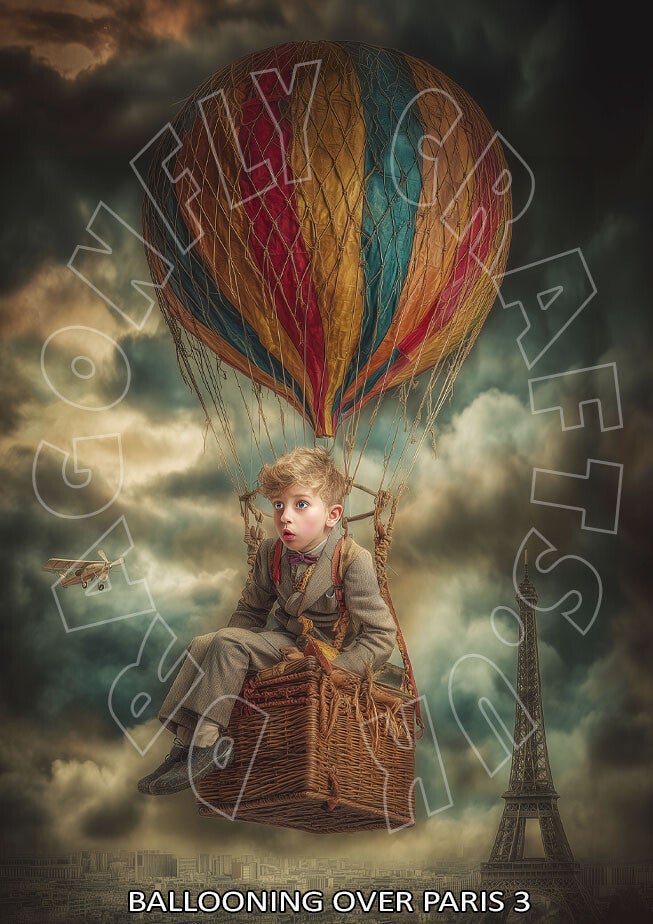 Ballooning over Paris 3 Rice Paper