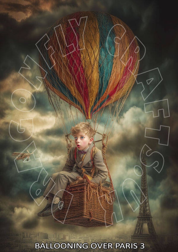 Ballooning over Paris 3 Rice Paper