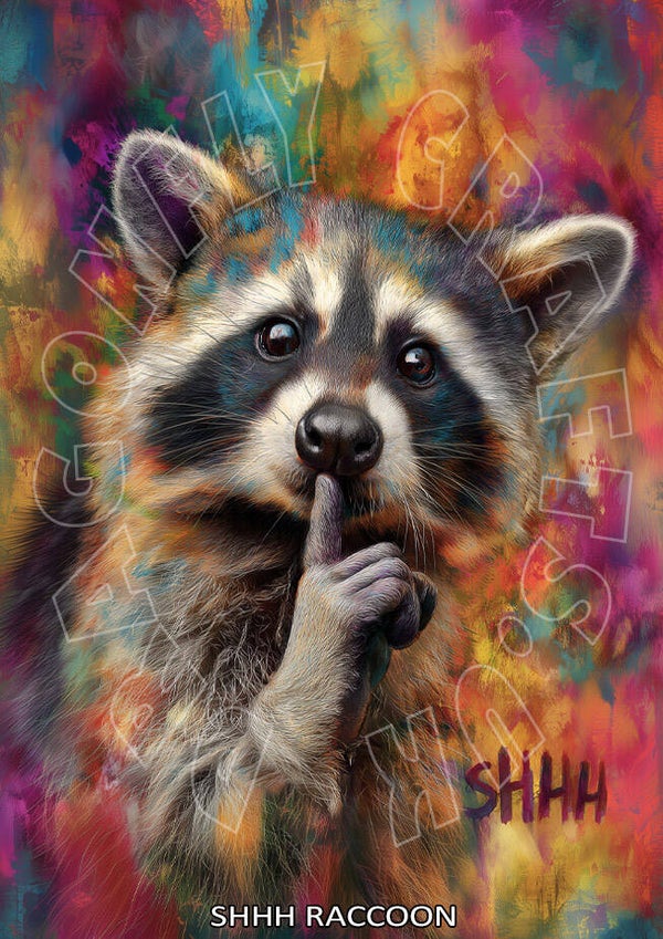 Shhh Raccoon Rice Paper