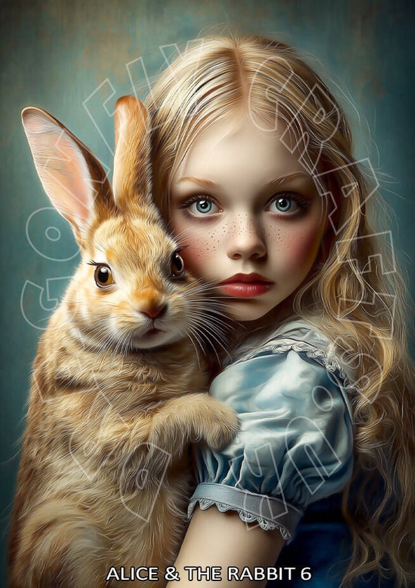 Curios Alice And The Rabbit 6 Rice Paper