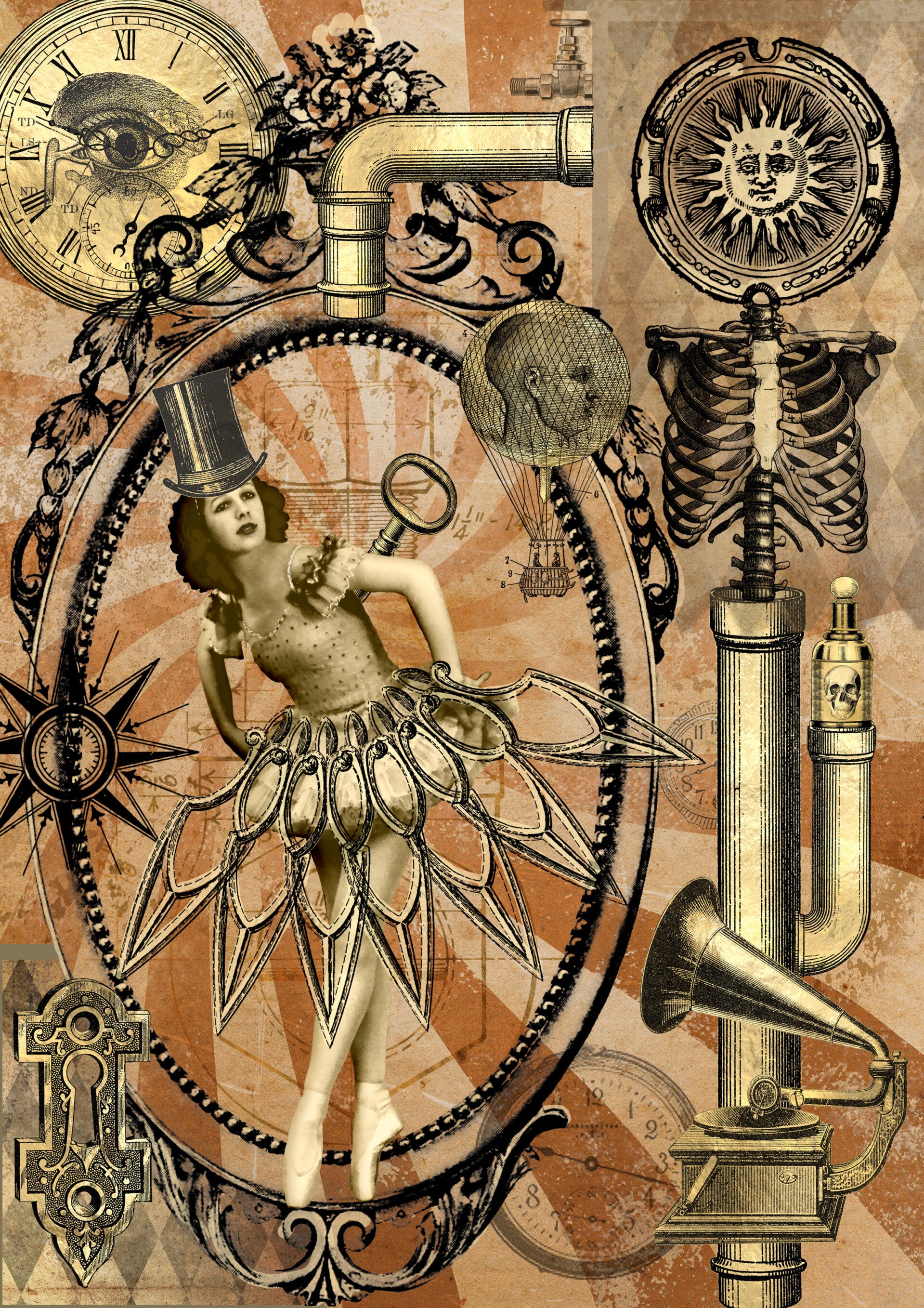 Steampunk Ballerina Rice Paper