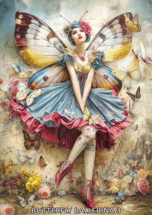 Butterfly Ballerina 3 Rice Paper