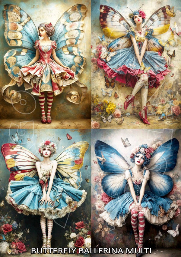 Butterfly Ballerina Multi Rice Paper