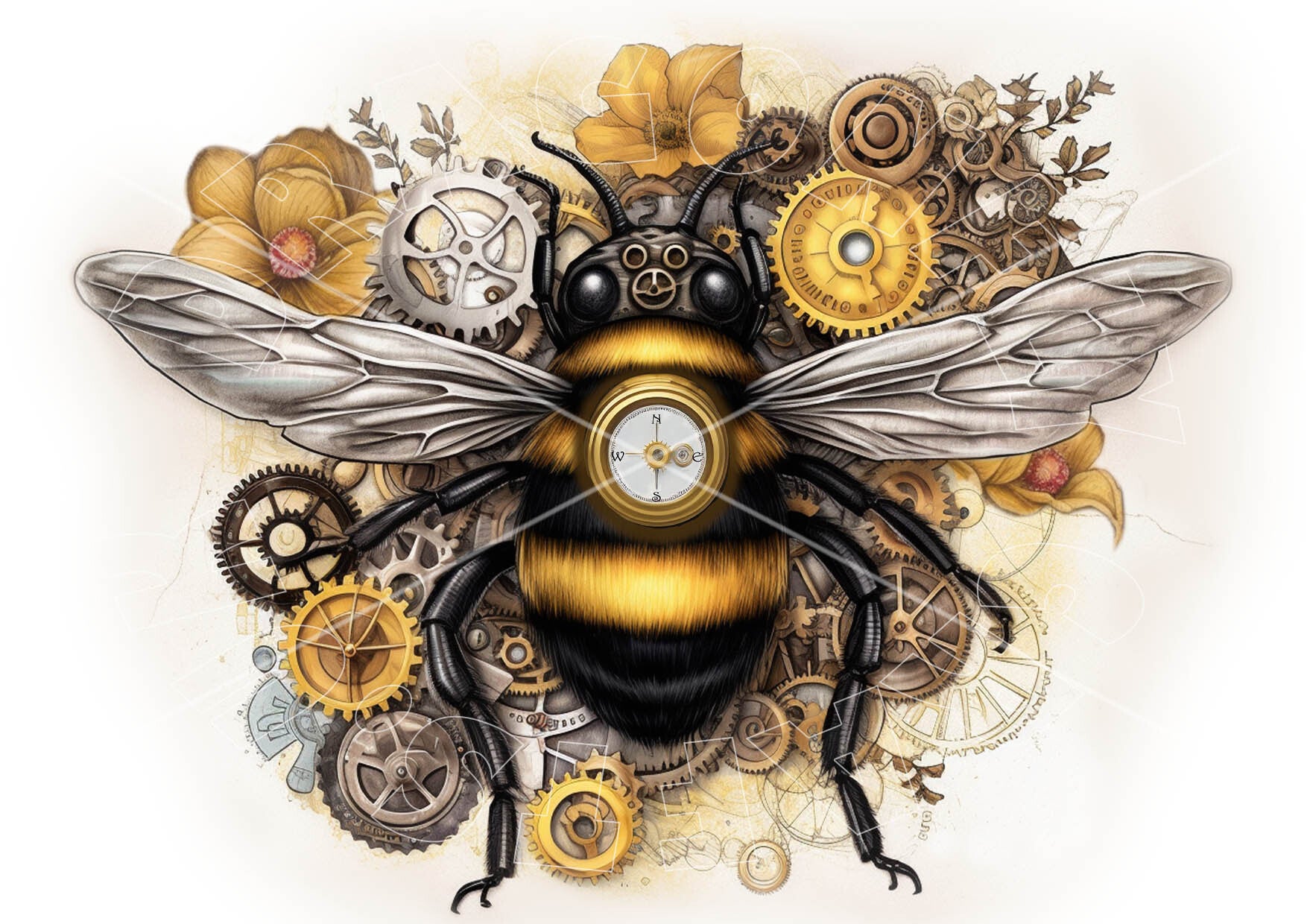 Clockpunk Bumblebee 1 Rice Paper