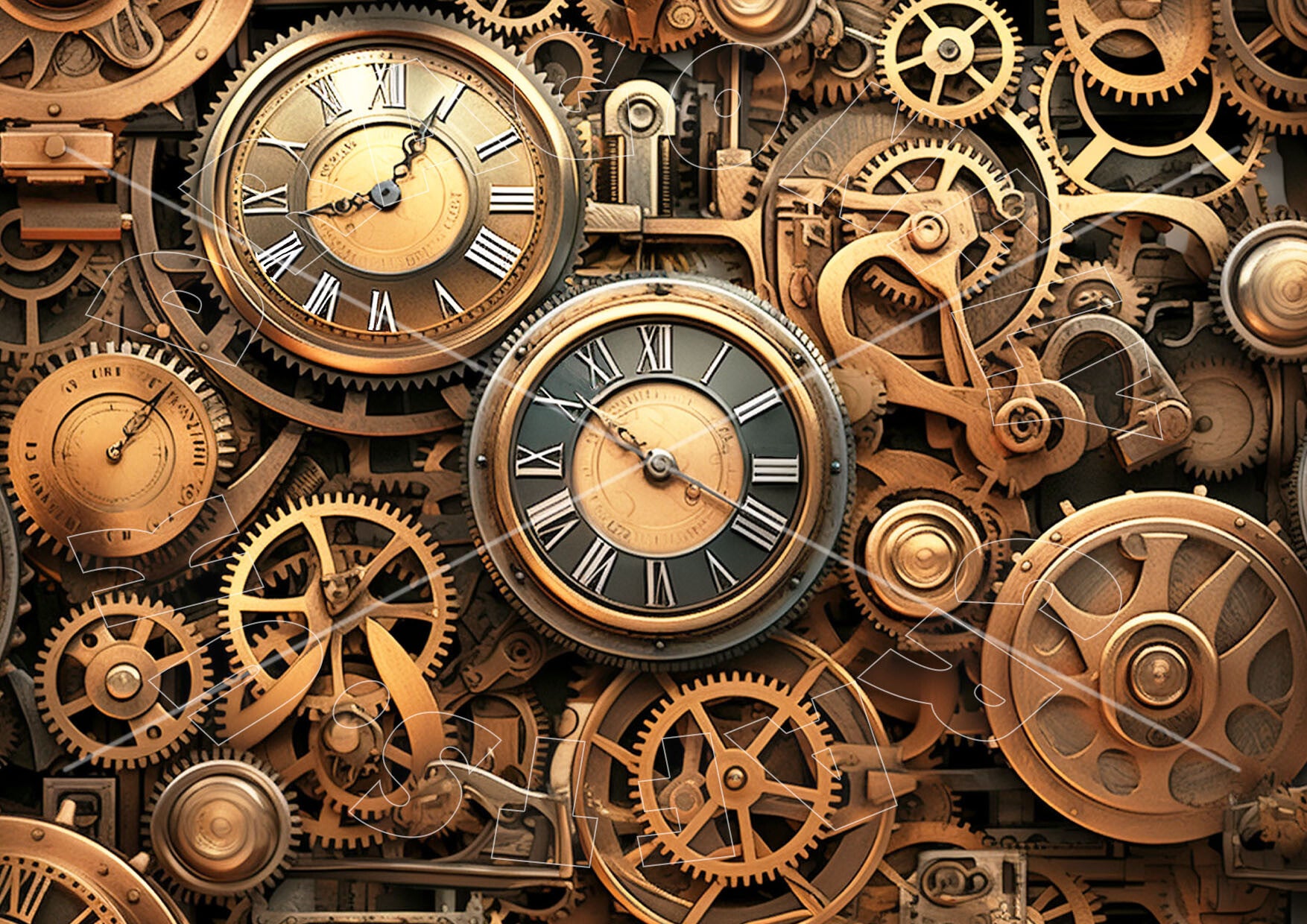 Clockwork Background 1 Rice Paper