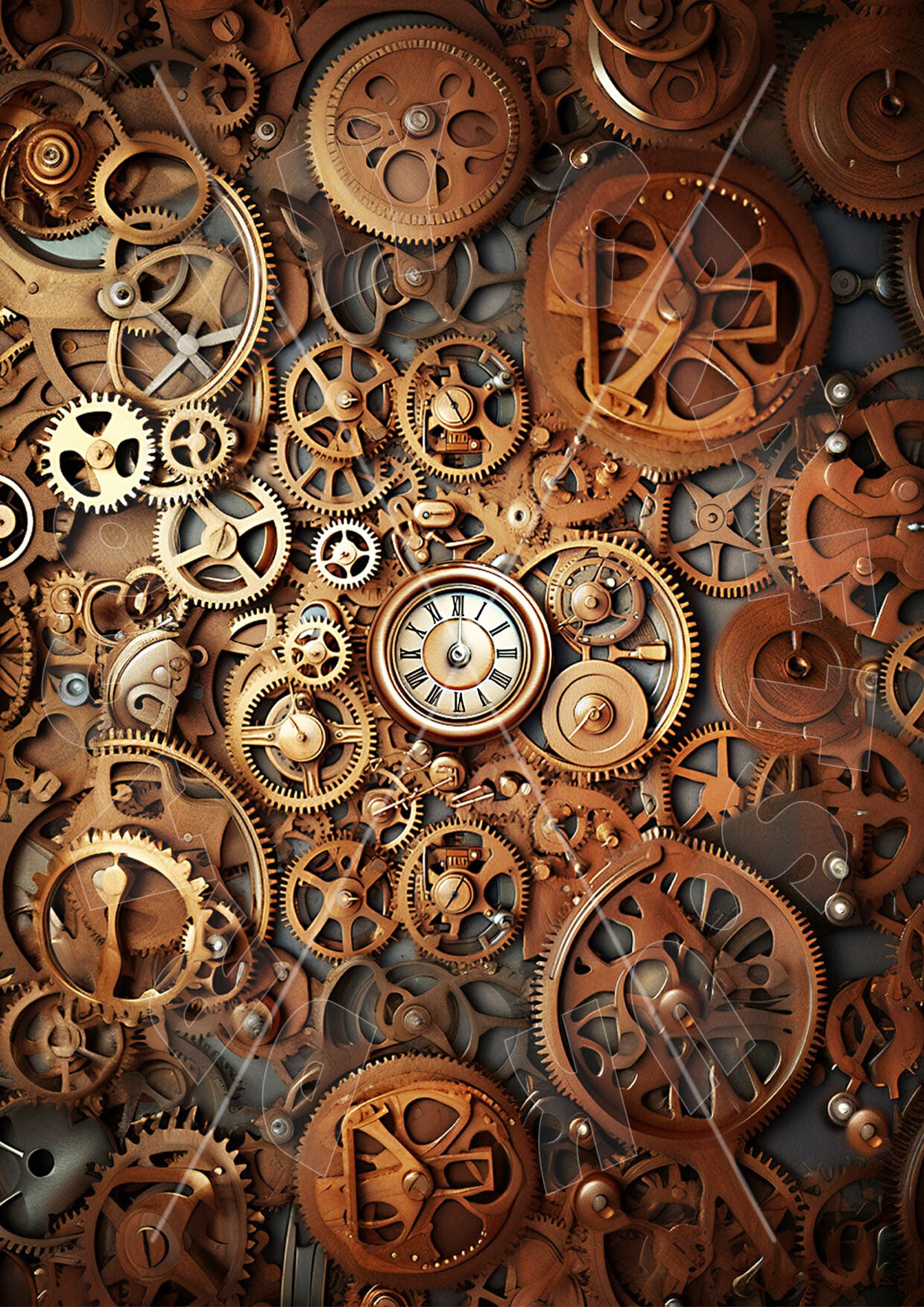 Clockwork Background 2 Rice Paper