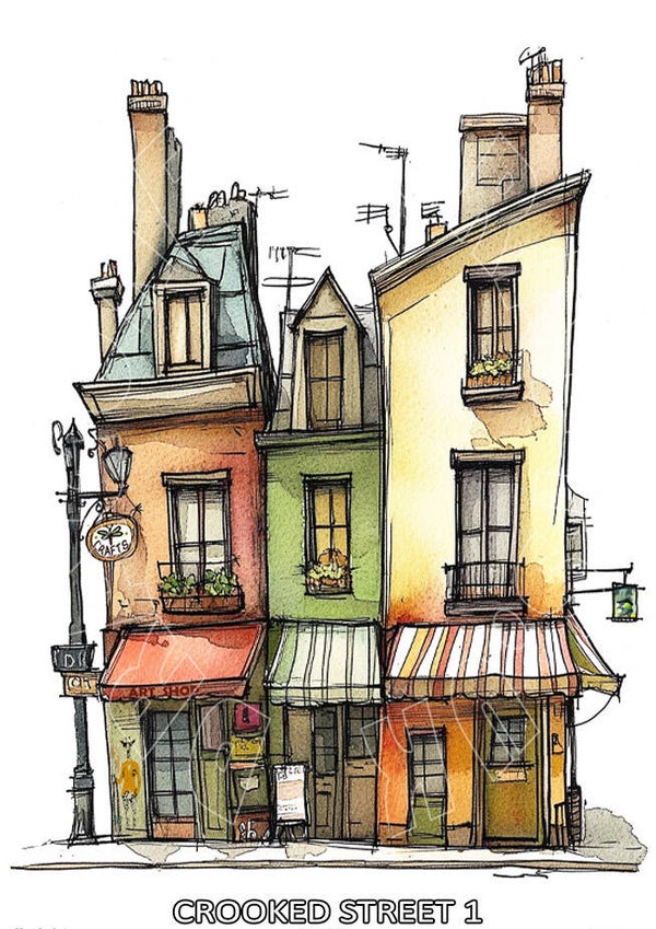 Crooked Street 1 Rice Paper