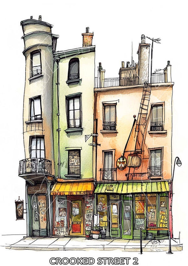 Crooked Street 2 Rice Paper