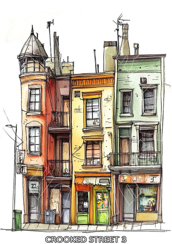 Crooked Street 3 Rice Paper