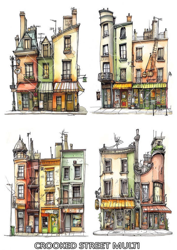 Crooked Street Multi Rice Paper