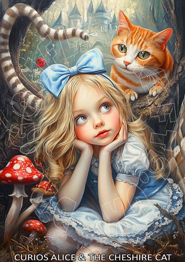 Curios Alice & the Cheshire Cat Rice Paper