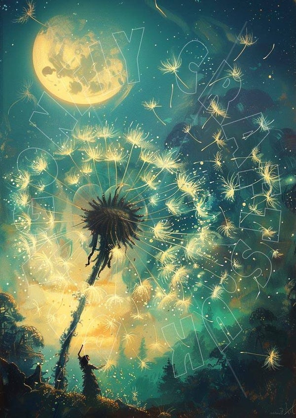 Dandelion Moon 2 Rice Paper